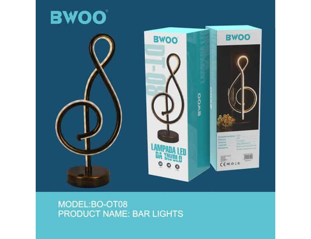 Lampada Chiave di Violino Luce Calda Led Nota Musicale Metallo Ricaricabile...