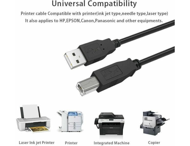 Cavo Stampante 3 Metri Collegamento Prolunga USB 2.0 da A-Maschio a B-Maschio...