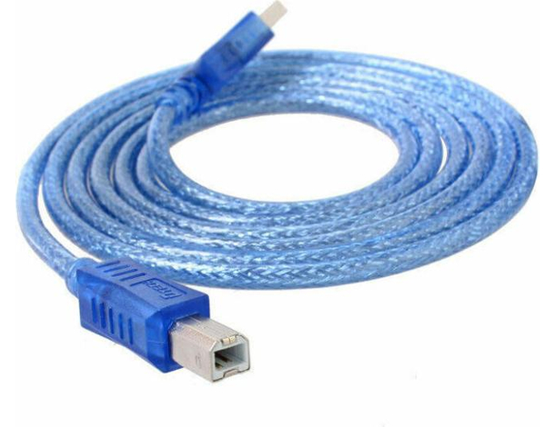 Cavo Stampante 3 Metri USB 2.0 Blu Alta Schermatura PC Notebook MAC Type-B 5