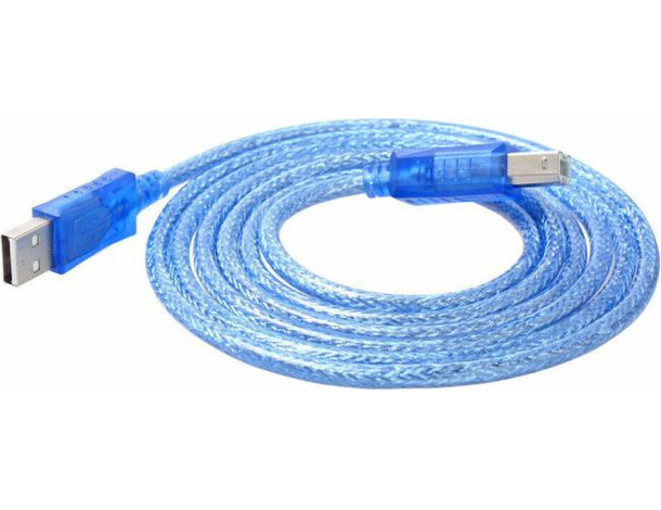 Cavo Stampante 1.5 Metri USB 2.0 Blu Alta Schermatura PC Notebook MAC Type-B...
