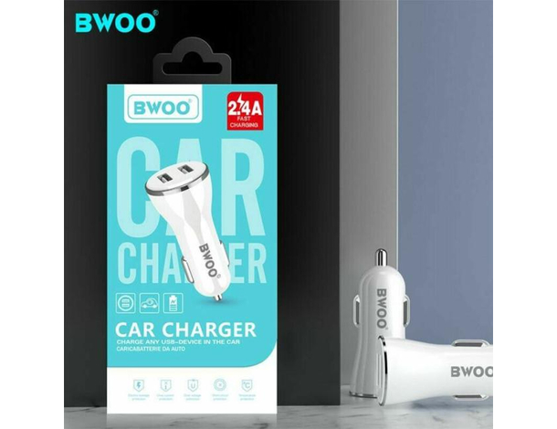 Doppio Caricatore Cellulare da Auto Presa Accendisigari USB 2.4A 12/24V CC54...