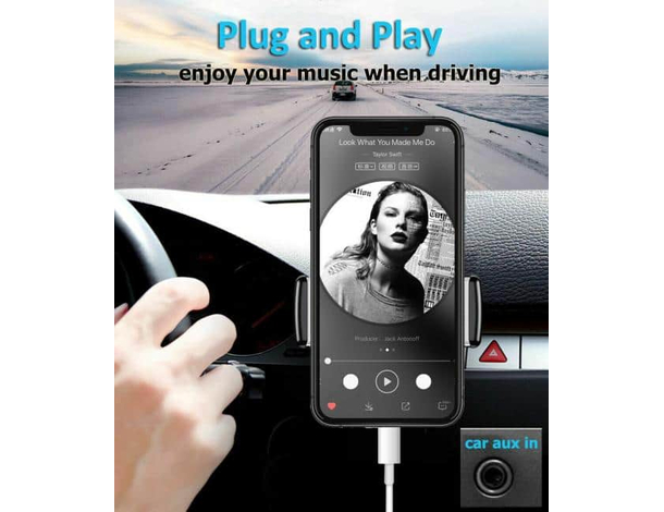 Cavo AUX Compatibile Iphone Device Casa Auto Attacco Lightning 8 Pin Jack 3,5...