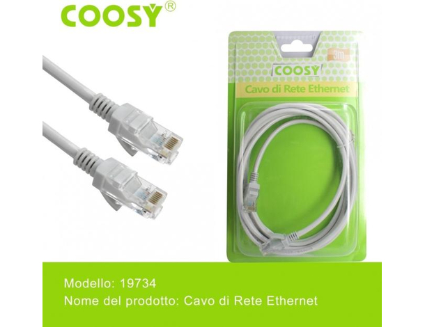 Cavo Ethernet Cat.5E Cavo di Rete LAN Internet RJ45 Alta Velocità 3 Metri 8