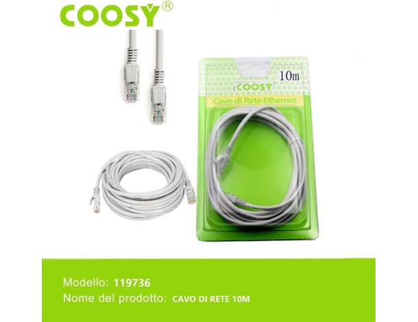 Cavo Ethernet Cat.5E Cavo di Rete LAN Internet RJ45 Alta Velocità 10 Metri 8