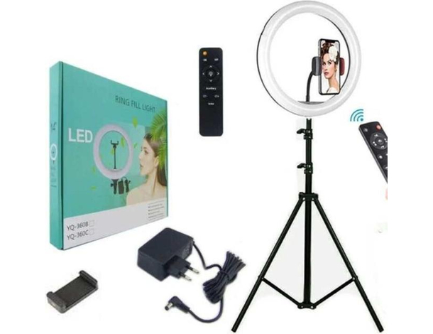 Anello Luminoso a Led Treppiedi 2m Cellulare Foto Video Live Smartphone 35.5cm