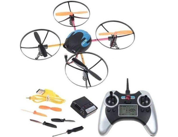 Drone no.6044 Quadrirotore Motore a Quattro Eliche UFO Radiocomandato Batteria