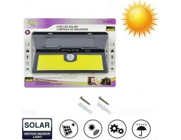 Lampada da Esterno Energia Solare 60w Led Cob Sensore Movimento Giardino IP65