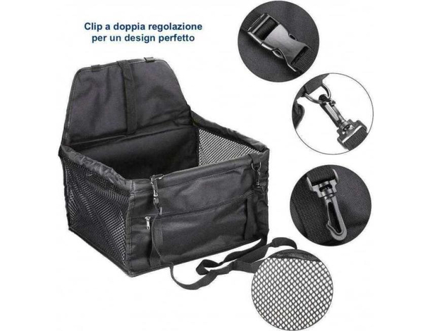 Trasportino auto cane gatto cinghie sicurezza trasporto animali impermeabile