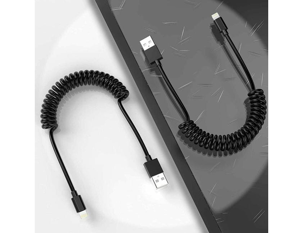 Cavo a Spirale Carica Rapida Trasferimento Dati USB Lightning 8 Pin 2.4A Iphone