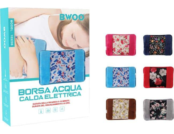 Borsa Elettrica Acqua Calda con Tasca Scalda Mani Piedi Pancia Design Floreale