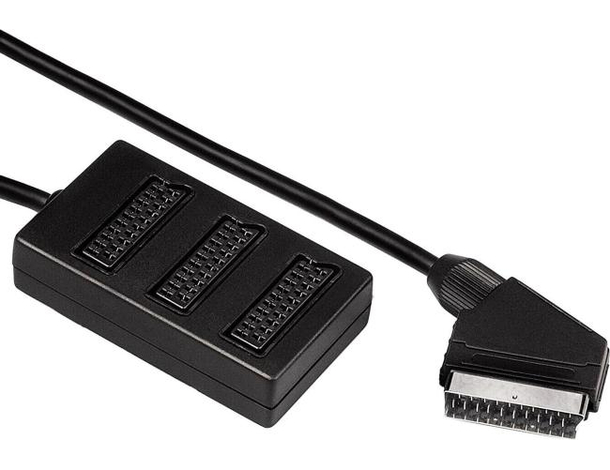 Splitter Presa SCART 21 PIN da Maschio a 3 Vie Femmina Adattatore AV TV Monitor