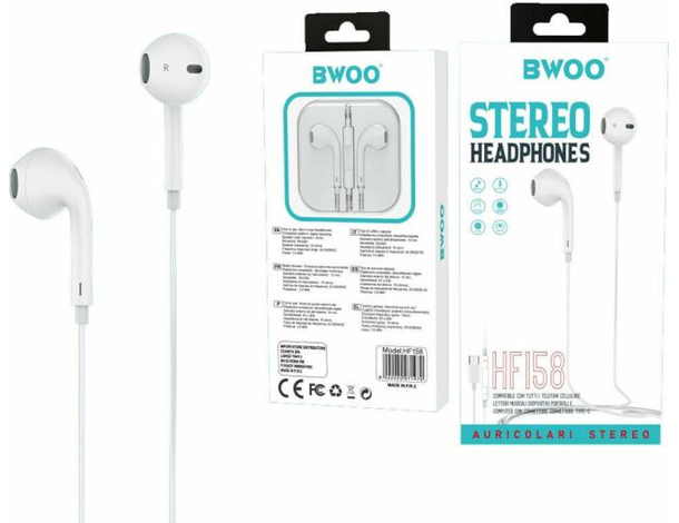 Cuffie Auricolari USB Type-C Smartphone Microfono Controllo Volume Stereo...