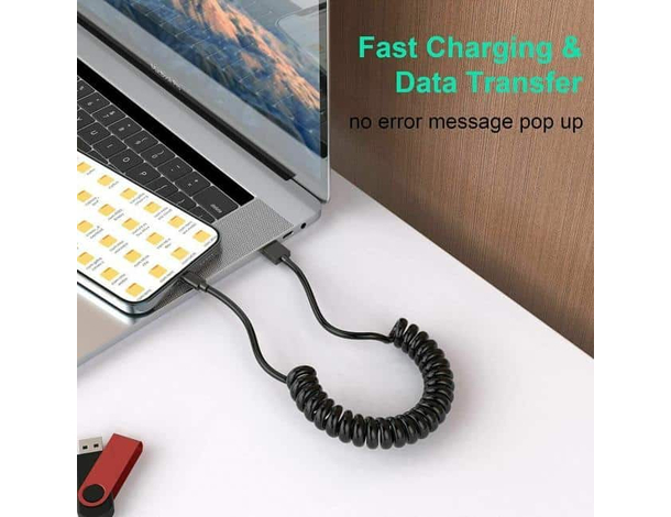 Cavo a Spirale Carica Rapida Trasferimento Dati USB Lightning 8 Pin 2.4A...