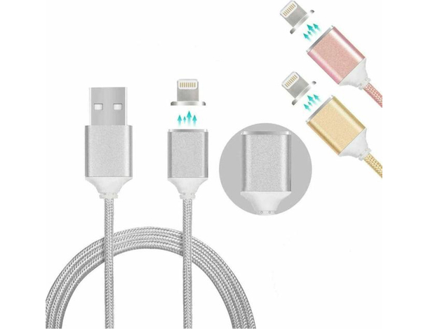 Cavo Magnetico 1m Lightning 8 Pin iPhone iOS Carica Trasferimento Dati Rapido...