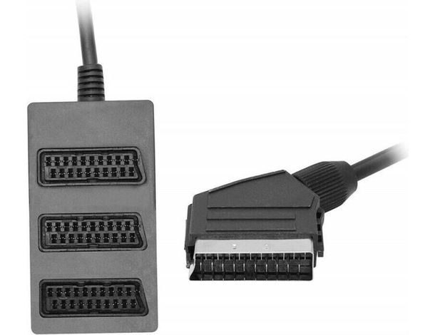 Splitter Presa SCART 21 PIN da Maschio a 3 Vie Femmina Adattatore AV TV...