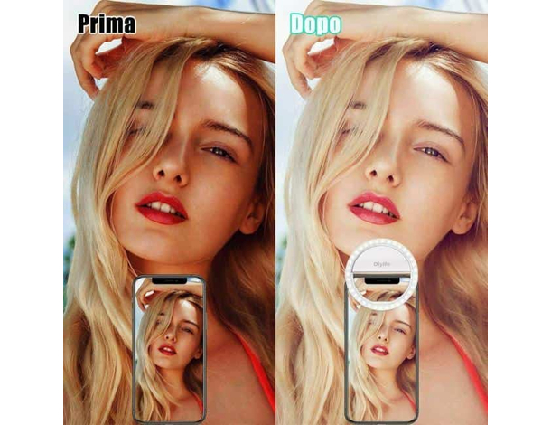 Luce LED ad Anello Ricaricabile Portatile Cellulare Tablet Video TikTok...