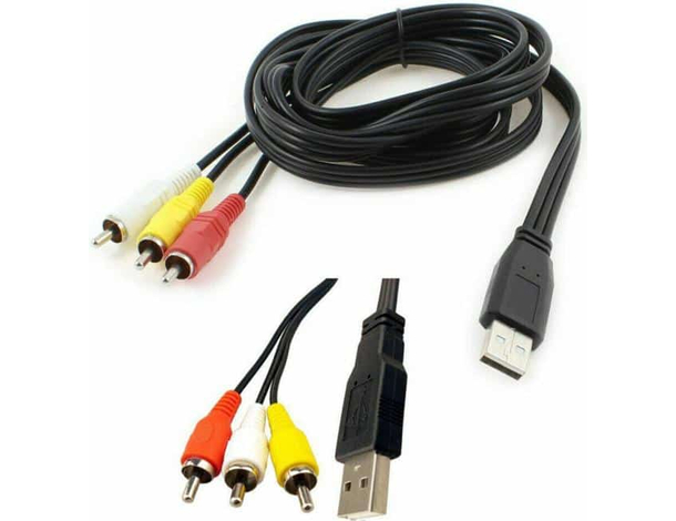 Cavo 3 RCA USB 1.5M Prolunga Audio Video Cavetto Stereo Composito Fotocamera...