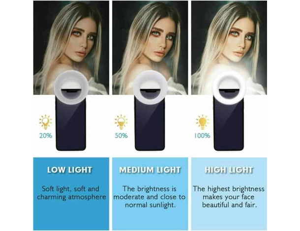 Luce LED ad Anello Ricaricabile Portatile Cellulare Tablet Video TikTok...