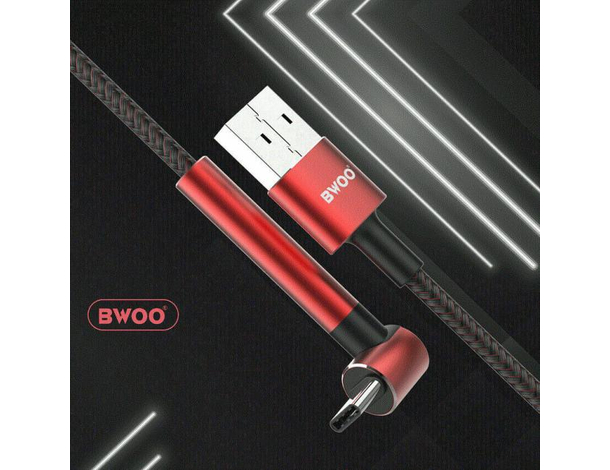 Cavo USB Ricarica Rapida Dati Supporto 90° Nylon Anti Strappo 2.4A 1 Metro 7