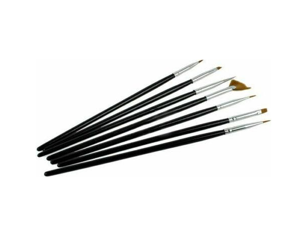 7x Pennelli Nail Art Manicure Pedicure Ricostruzione Unghie Gel Smalto Disegno