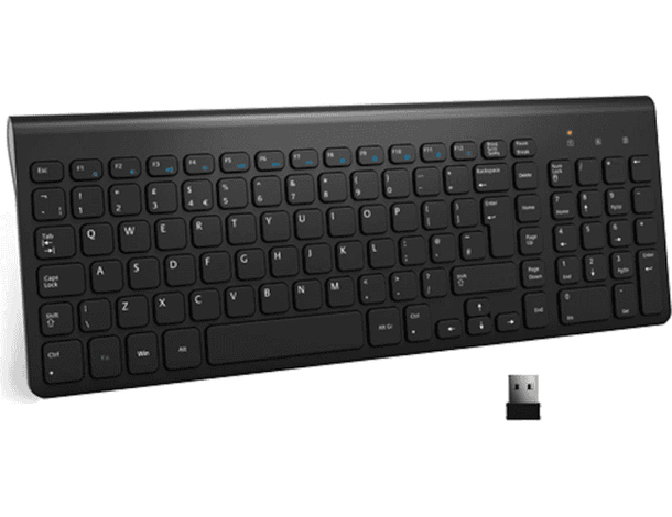 Tastiera Wi-Fi Wireless PC 2.4Ghz Keyboard Computer Senza Fili con Numeri