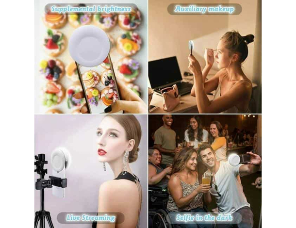 Luce LED ad Anello Ricaricabile Portatile Cellulare Tablet Video TikTok...