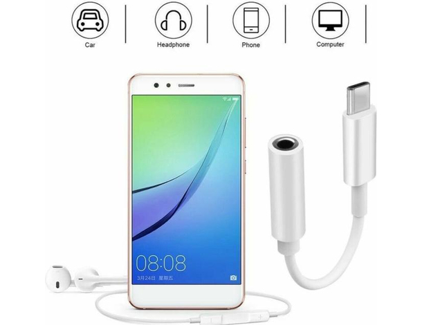 Adattatore USB Connettore Audio Cuffie da Type-C a Jack 3.5mm per Smartphone...