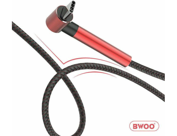 Cavo USB Ricarica Rapida Dati Supporto 90° Nylon Anti Strappo 2.4A 1 Metro 8