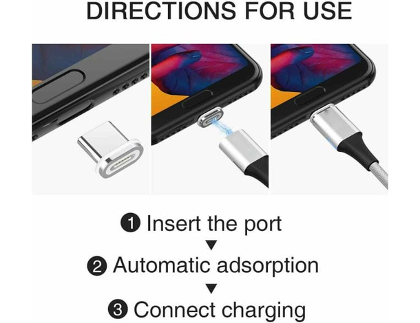 Cavo Magnetico 1m Lightning 8 Pin iPhone iOS Carica Trasferimento Dati Rapido...