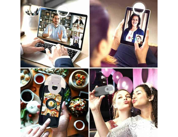 Luce LED ad Anello Ricaricabile Portatile Cellulare Tablet Video TikTok...