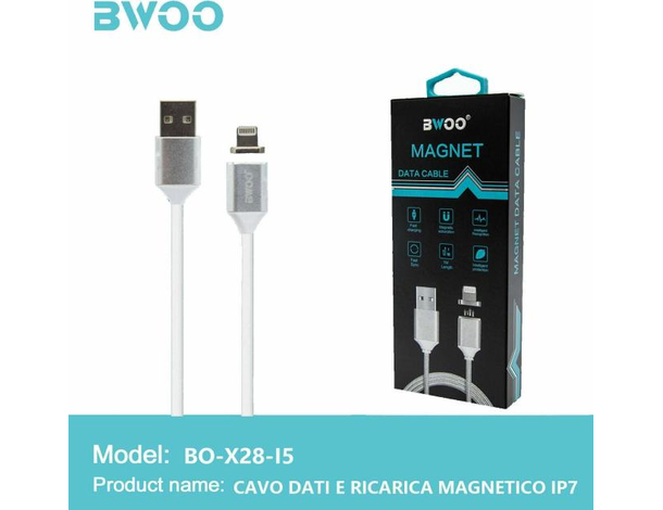 Cavo Magnetico 1m Lightning 8 Pin iPhone iOS Carica Trasferimento Dati Rapido...