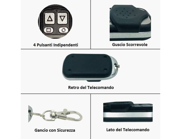 2x Telecomandi Universali a Frequenza Fissa 433,92MHz 4 Pulsanti NO ROLLING...
