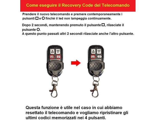 2x Telecomandi Universali a Frequenza Fissa 433,92MHz 4 Pulsanti NO ROLLING...