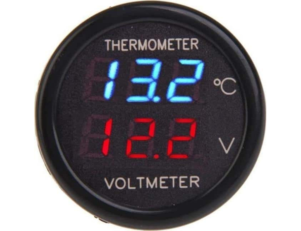 3in1 Voltmetro Termometro Charger per Accendisigari Ideale x Auto, Moto, Barche