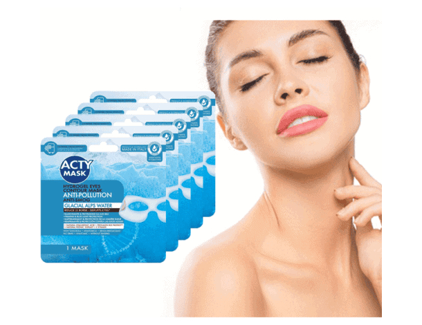 5x Maschera Viso Acty Mask Idrogel Contorno Occhi Idratante Pelle Secca