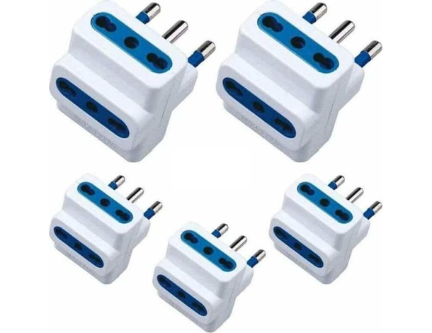 5x Adattatore Multiplo Tripla Spina 10A Prese Bipasso Universali Doppia Spina