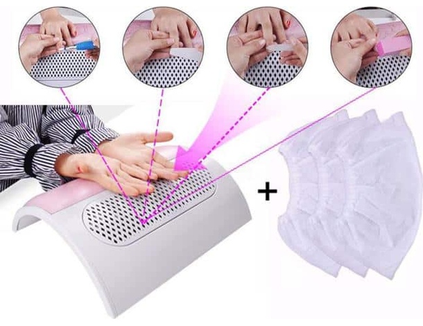 Aspiratore con 3 Ventole per Ricostruzione Unghie Manicure Smalto Gel Nail...