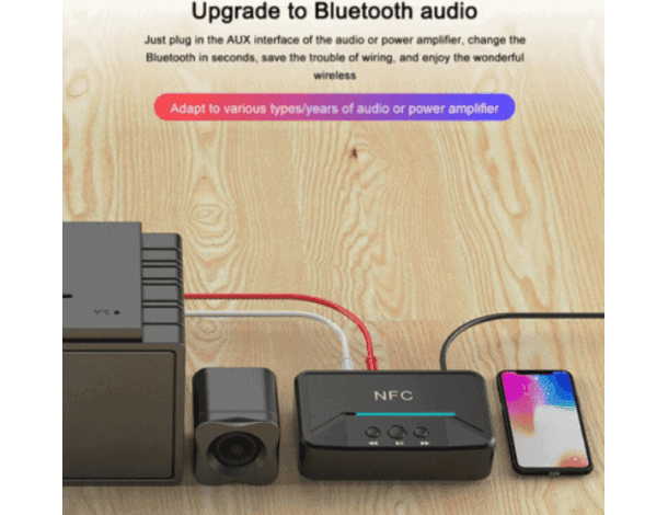 Ricevitore Bluetooth NFC Q-T92 Andowl Trasmissione Da Cellulare A Casse BT...