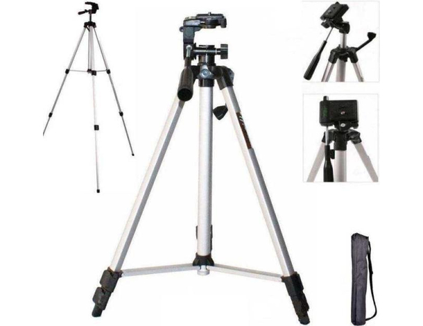 Cavalletto Treppiede Fotocamera Videocamera Alluminino Tripod Custodia 134,5cm