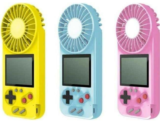 Console Gaming Ventilatore Fan Retrò 500 giochi in 1 Schermo LCD Batteria USB