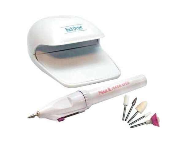Kit Fresa per Unghie + Asciuga Smalto Mani Nail Art Decorazione Manicure Casa
