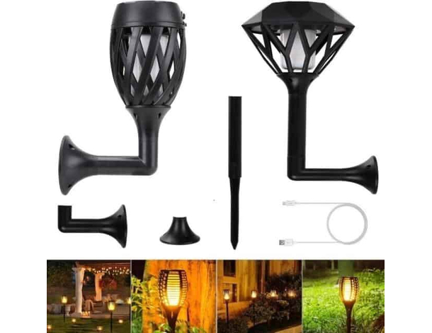 Lampada Solare LED da Esterno Effetto Fiaccola Fiamma Impermeabile Vari... Lampada Solare LED da Esterno Effetto Fiaccola Fiamma Impermeabile Vari...