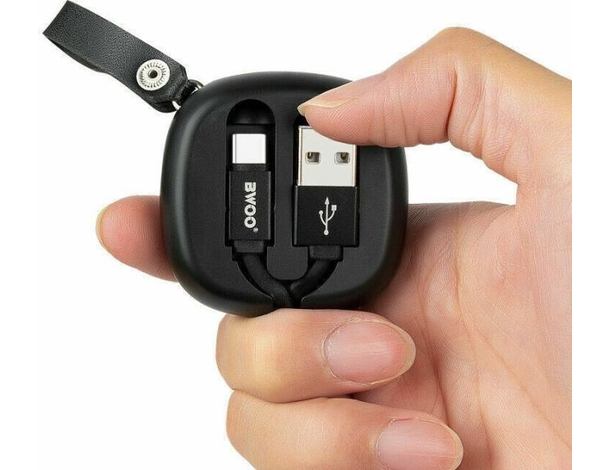 Cavo MICRO USB Carica Trasmissione Dati Veloce 2.4A Retrattile Anti Groviglio