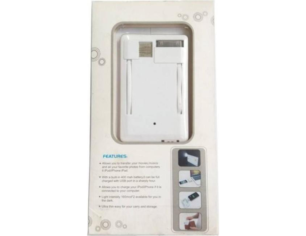 Power Bank Carta Credito Carica Batteria Esterno Portatile Bianco iPhone 4