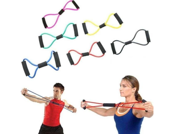 Resistance Band Fascia Espansore Fitness Resistenza Tubo Elastico ABS Forma a 8