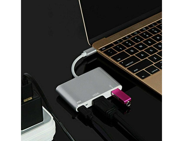 Adattatore da Type-C a HDMI Multi Porta USB 3.1 Audio Video Risoluzione 4K 4