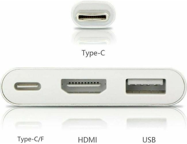 Adattatore da Type-C a HDMI Multi Porta USB 3.1 Audio Video Risoluzione 4K 7