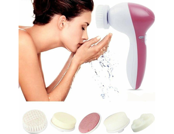 Spazzola Elettrica Massaggiante Per Pulizia Viso 5 in 1 Massaggiatore 2 Velocità