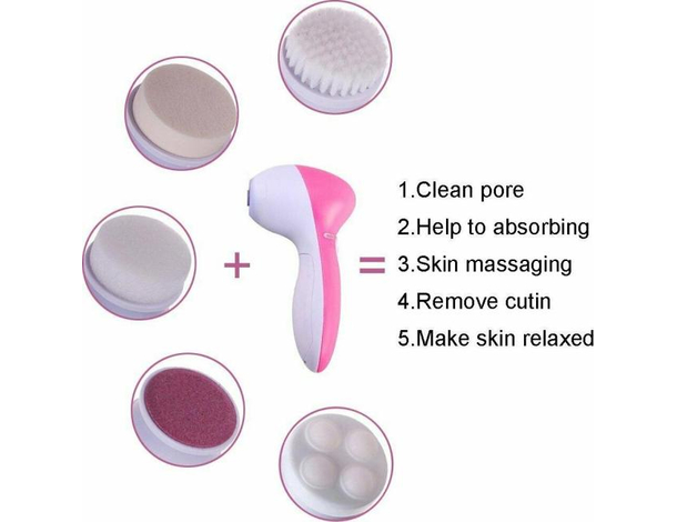 Spazzola Elettrica Massaggiante Per Pulizia Viso 5 in 1 Massaggiatore 2...
