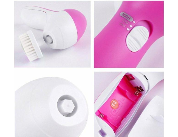 Spazzola Elettrica Massaggiante Per Pulizia Viso 5 in 1 Massaggiatore 2...